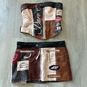 Jaded London Leather Two Piece Set